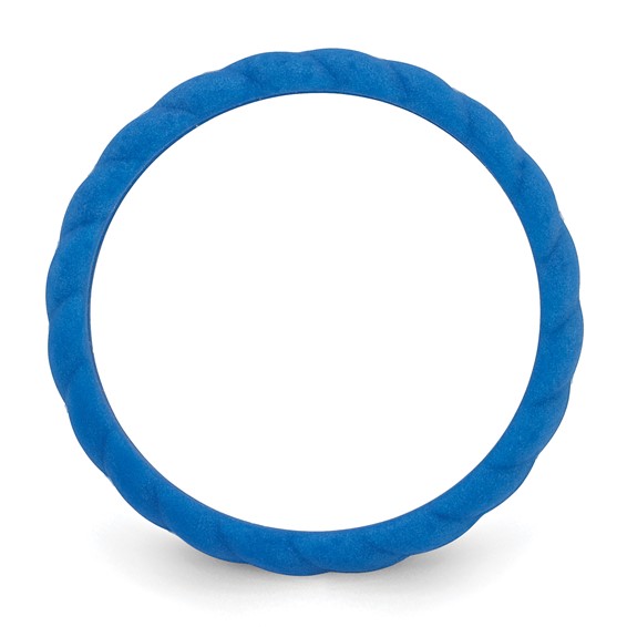 Silicone Blue 3mm Braided Band - Image 2