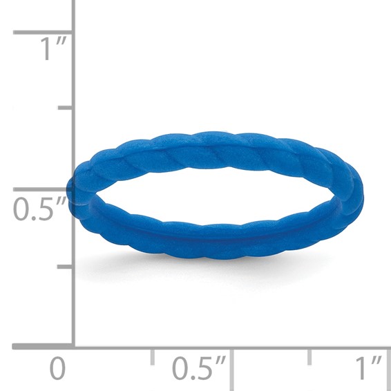 Silicone Blue 3mm Braided Band - Image 4