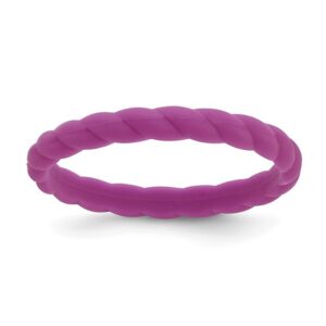 Silicone Dark Purple 3mm Braided Band