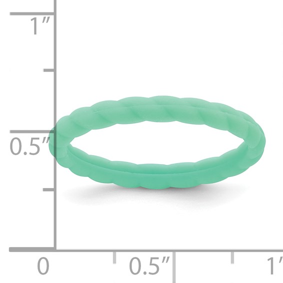 Silicone Mint Green 3mm Braided Band - Image 4
