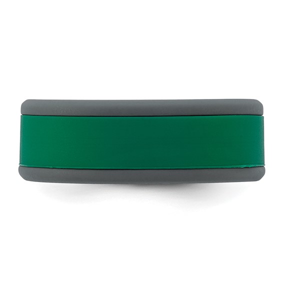 Silicone Grey with Removable Green Center 8mm Band - Image 3