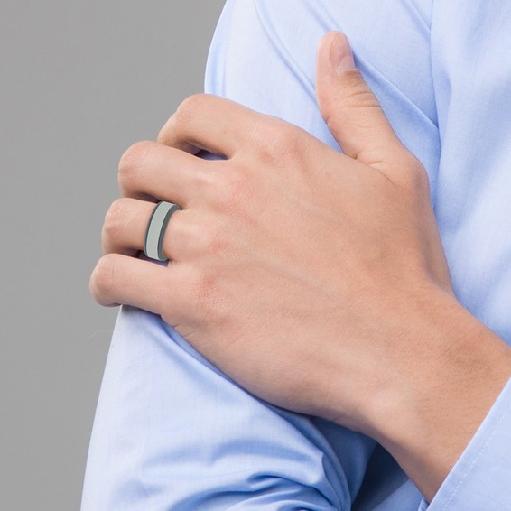 Silicone Grey with Removable Light Grey Center 8mm Band - Image 4