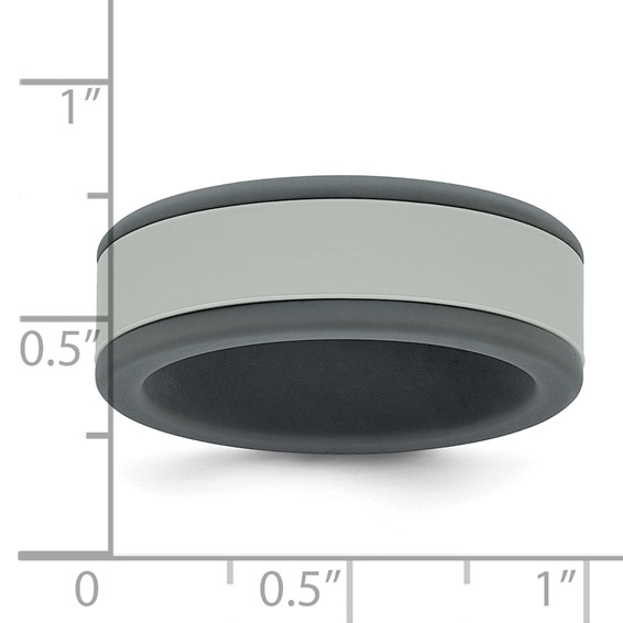 Silicone Grey with Removable Light Grey Center 8mm Band - Image 5