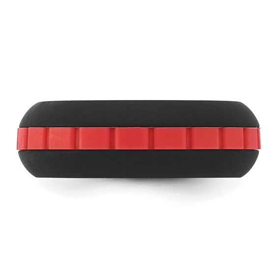 Silicone Black with Red Grooved Center 7.50mm Band - Image 3
