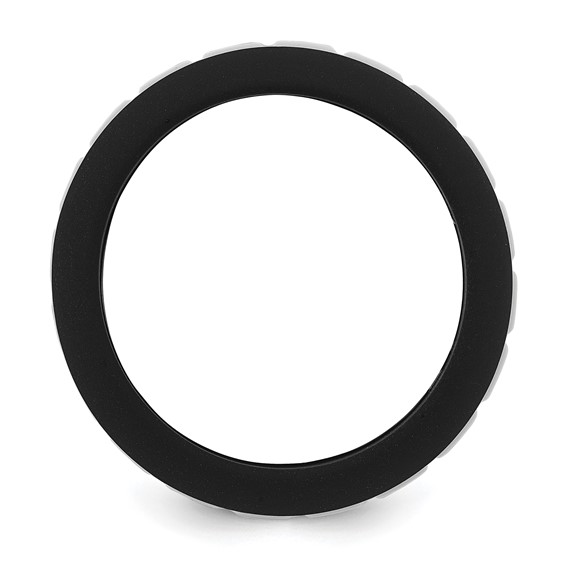 Silicone Black with White Grooved Center 7.50mm Band - Image 2