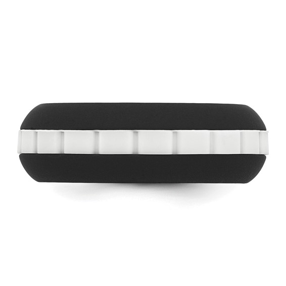 Silicone Black with White Grooved Center 7.50mm Band - Image 3