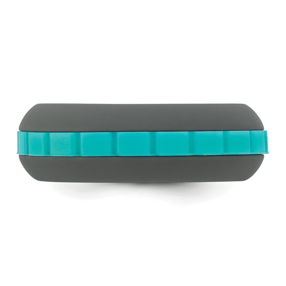 Silicone Grey with Blue Grooved Center 7.50mm Band - Image 3