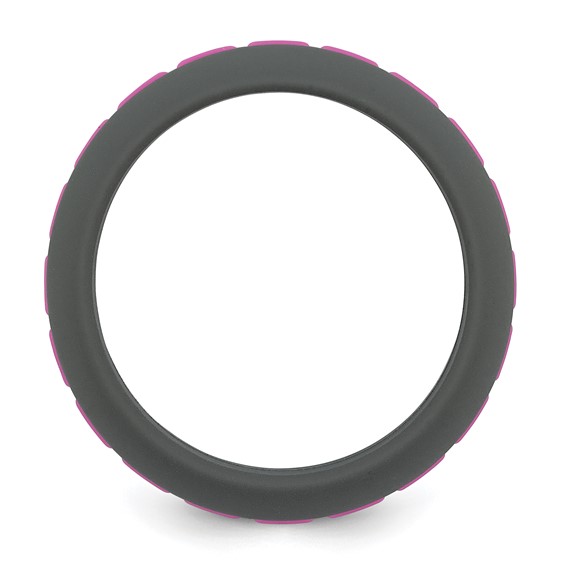 Silicone Grey with Pink Grooved Center 7.50mm Band - Image 2