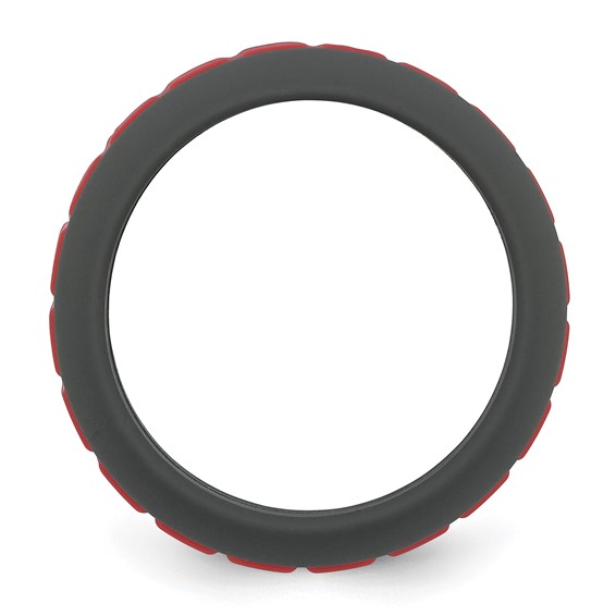 Silicone Grey with Red Grooved Center 7.50mm Band - Image 2