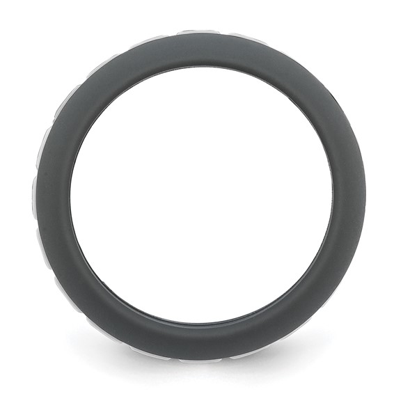 Silicone Grey with White Grooved Center 7.50mm Band - Image 2