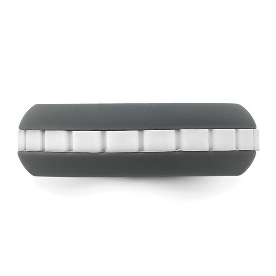 Silicone Grey with White Grooved Center 7.50mm Band - Image 3