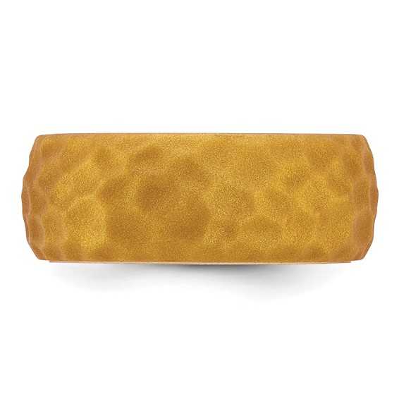 Silicone Metallic Gold 8.50mm Hammered Band - Image 3