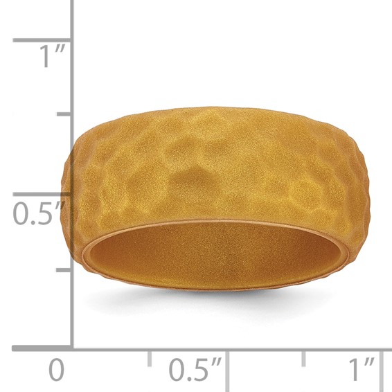Silicone Metallic Gold 8.50mm Hammered Band - Image 5