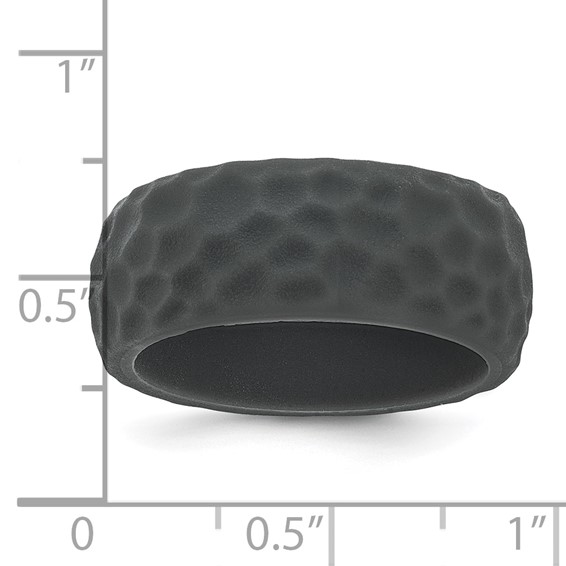 Silicone Dark Grey 8.50mm Hammered Band - Image 5
