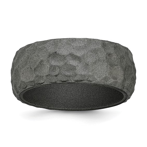 Silicone Metallic Silver 8.50mm Hammered Band