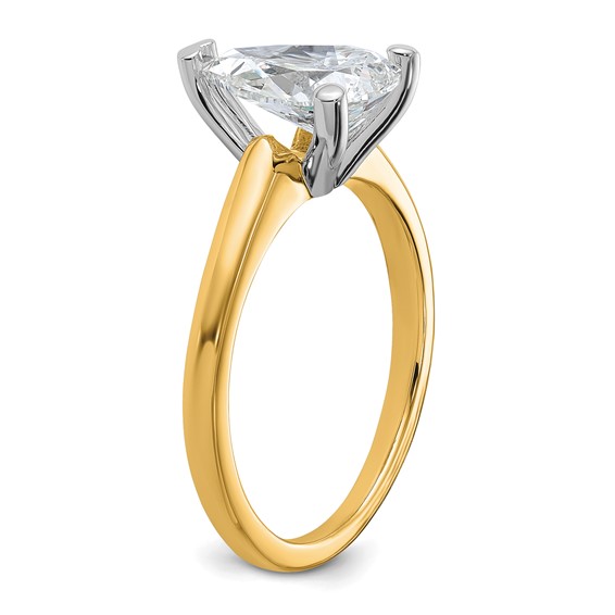 14ktt 1 3/4ct Lab Grown Diamond VS/SI+ G+ Pear Solitaire Comp Eng Ring - Image 6