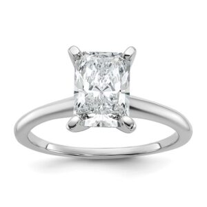 14kw 1 3/4ct Lab Grown Diamond VS/SI+ G+ Radiant Solitaire Comp Eng Ring