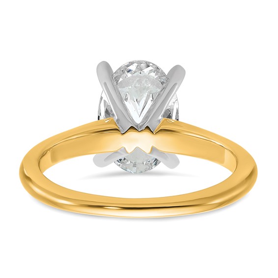 14ktt 2 1/4ct Lab Grown Diamond VS/SI+ G+ Oval Comp Solitaire Eng Ring - Image 5