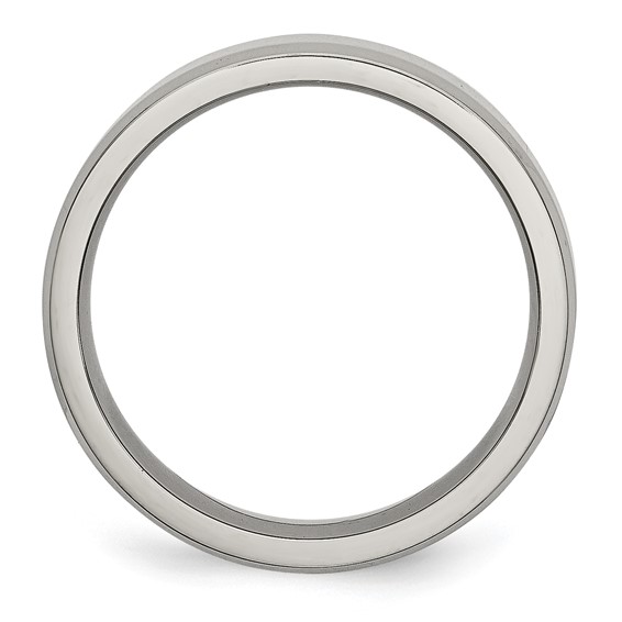 Stainless Steel Polished 6mm Beveled Edge Band - Image 2