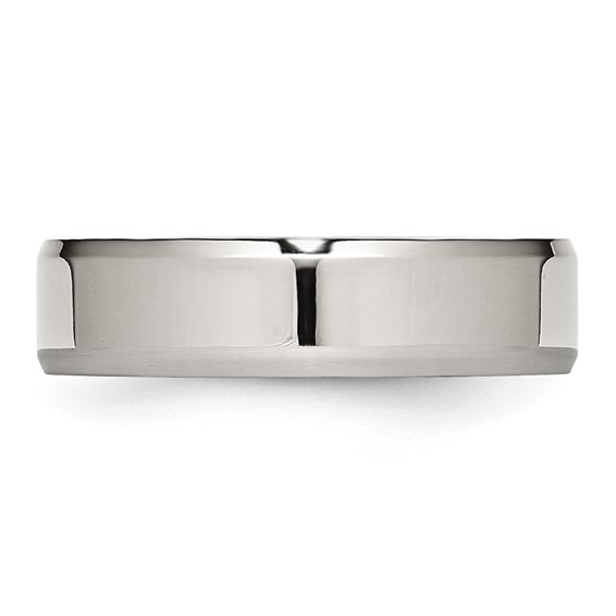 Stainless Steel Polished 6mm Beveled Edge Band - Image 3