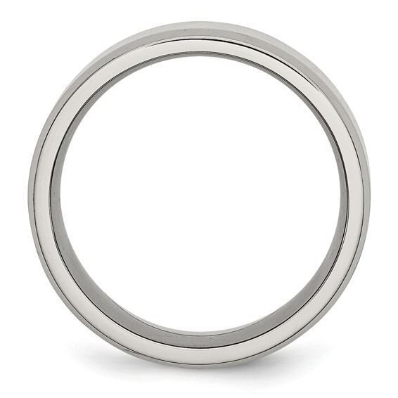 Stainless Steel Polished 8mm Beveled Edge Band - Image 2