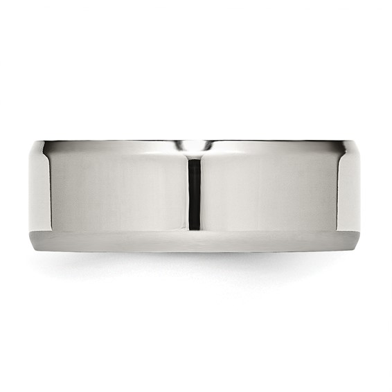 Stainless Steel Polished 8mm Beveled Edge Band - Image 3