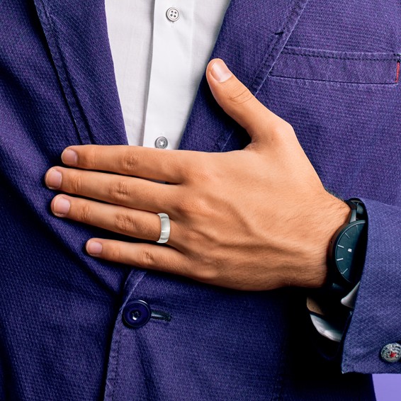 Stainless Steel Brushed 7mm Half Round Band - Image 7