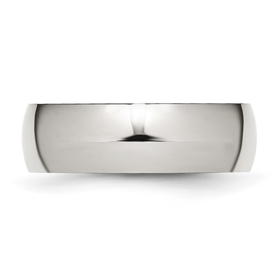 Stainless Steel Polished 7mm Half Round Band - Image 3