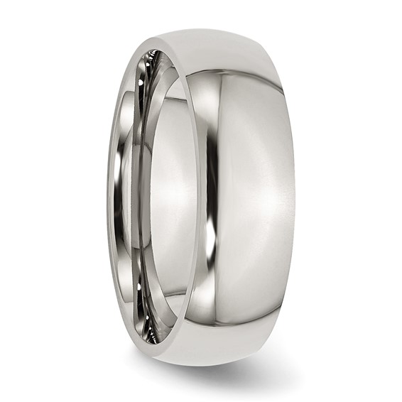 Stainless Steel Polished 7mm Half Round Band - Image 4
