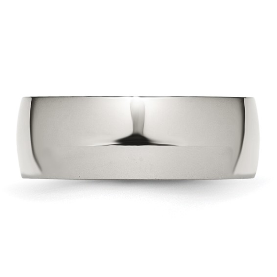 Stainless Steel Polished 8mm Half Round Band - Image 2