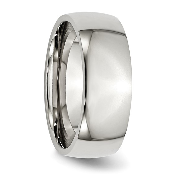 Stainless Steel Polished 8mm Half Round Band - Image 3