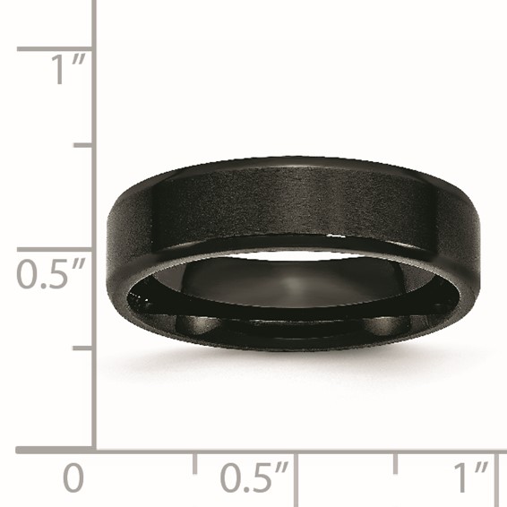 Stainless Steel Polished Brushed Center Black IP 6mm Beveled Edge Band - Image 6