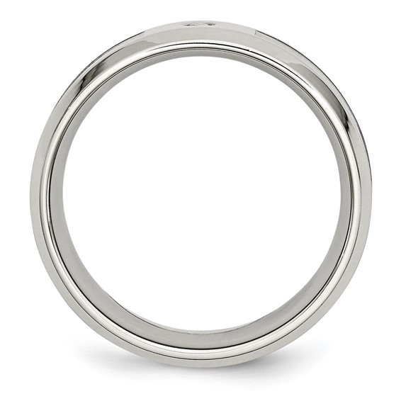 Stainless Steel Polished Camouflage .03ct Diamond 8mm Band - Image 2