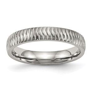 Stainless Steel Polished and Textured 4mm Band