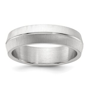 Stainless Steel Polished and Textured 6mm Band