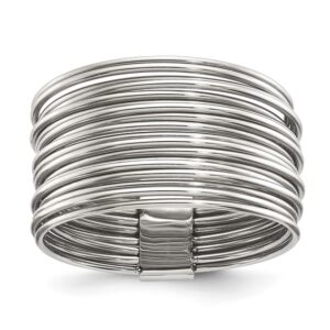Stainless Steel Polished Multi-Wire Ring