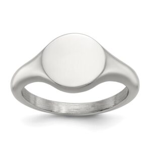 Stainless Steel Polished Round Disk Ring