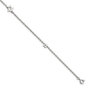 Stainless Steel Polished Stars 9in Plus 1in ext Anklet