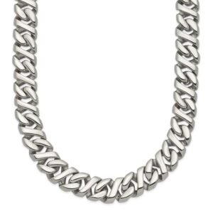 Stainless Steel Polished Link 24in Necklace
