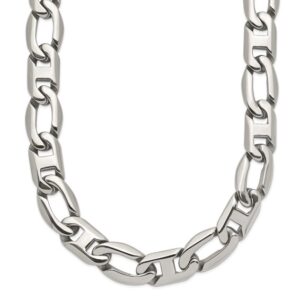 Stainless Steel Polished Open/Anchor Link 24in Necklace