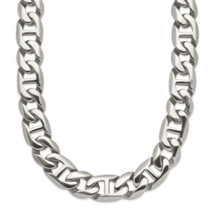 Stainless Steel Polished Anchor Link 24in Necklace