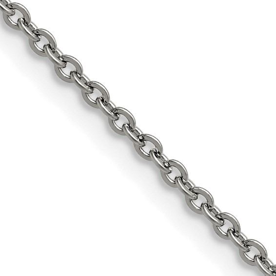 Stainless Steel Polished 2.3mm 16in Cable Chain