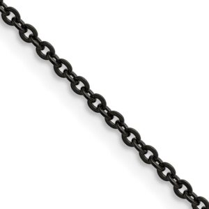 Stainless Steel Polished Black IP-plated 2.3mm 16in Cable Chain