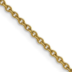 Stainless Steel Polished Yellow IP-plated 2.3mm 16in Cable Chain