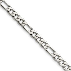 Stainless Steel Polished 6mm 20in Figaro Chain