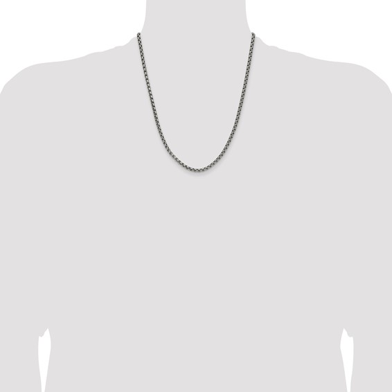 Stainless Steel Polished 3.9mm 18in Rounded Box Chain - Image 7