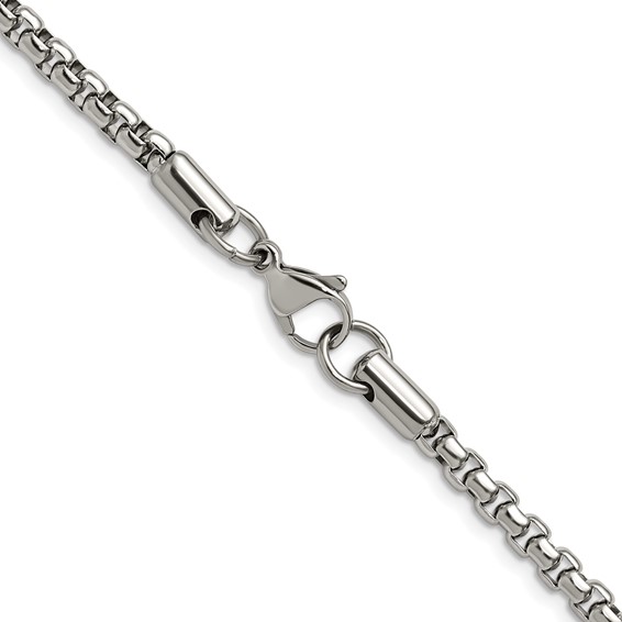 Stainless Steel Polished 3.9mm 18in Rounded Box Chain - Image 3