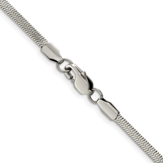 Stainless Steel Polished 3.3mm 20in Herringbone Chain - Image 3