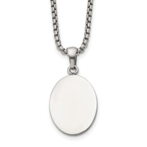 Stainless Steel Polished Oval 22in Necklace