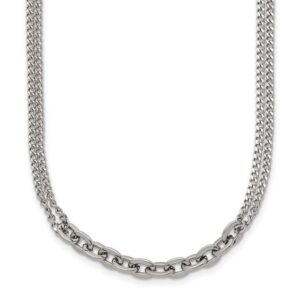 Stainless Steel Polished Two-Strand 18in +2in Necklace